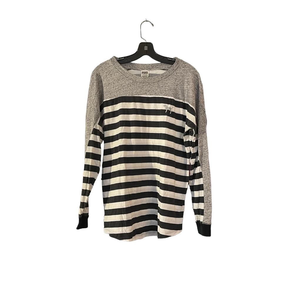 Pink by Victorias Secret Striped Top Silver Sequin Puppy
